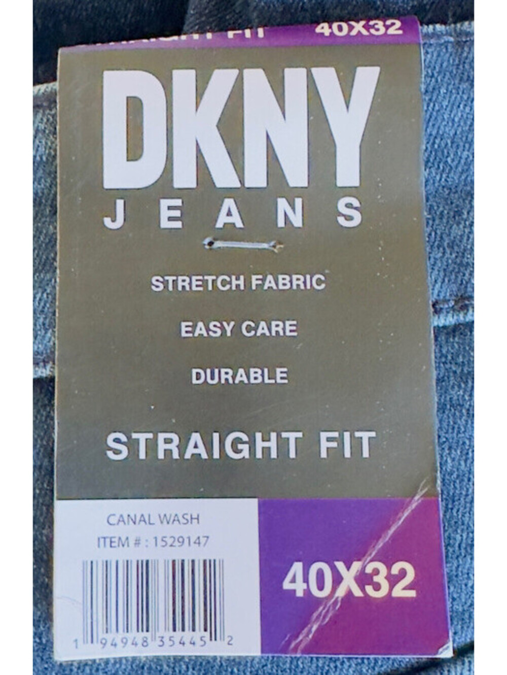 DKNY Men’s Jeans - 40” * 32”- Straight Fit - Canal Wash (Blue)- Stretch Fabric